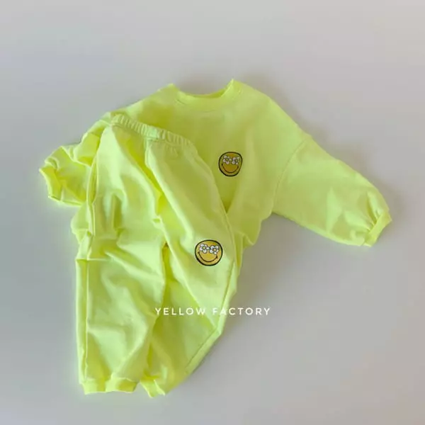 Yellow Factory - Korean Children Fashion - #childofig - Flower Smile Top Bottom Set - 6