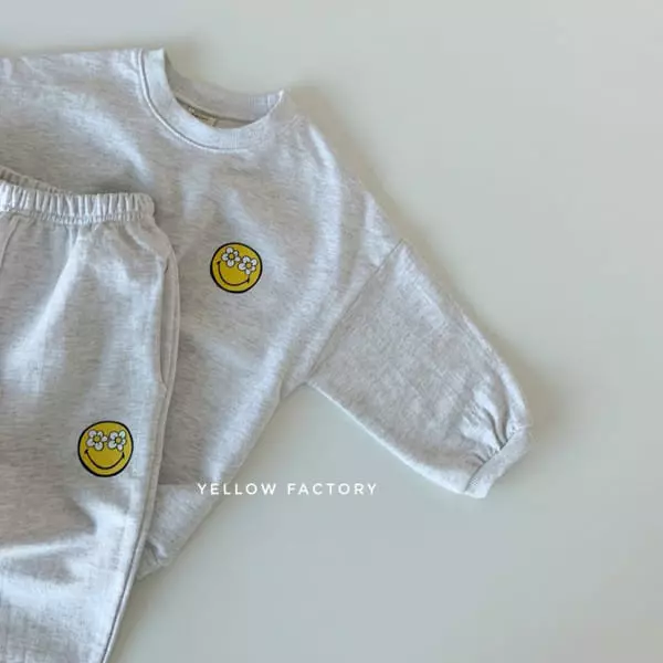 Yellow Factory - Korean Children Fashion - #discoveringself - Flower Smile Top Bottom Set - 10