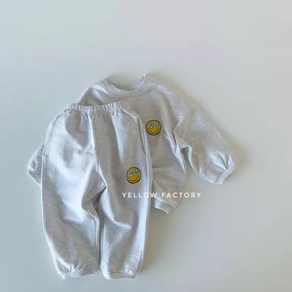 Yellow Factory - Korean Children Fashion - #littlefashionista - Flower Smile Top Bottom Set - 2
