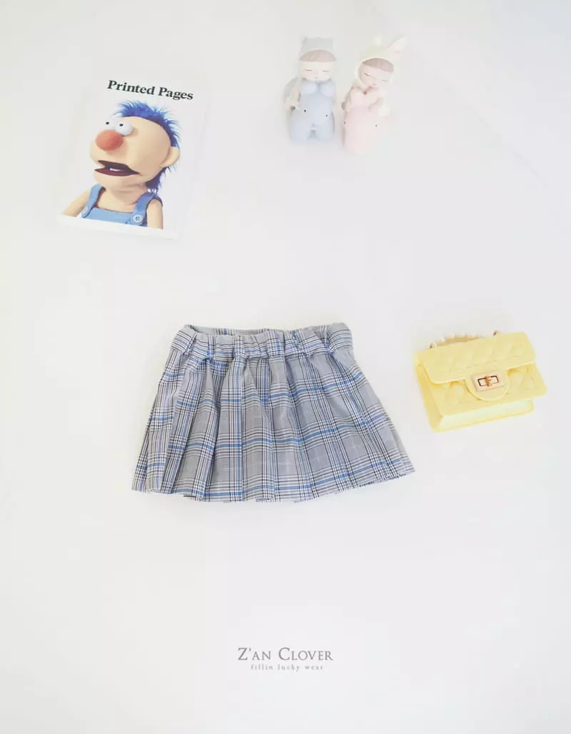 Zan Clover - Korean Children Fashion - #childofig - Check Wrinkle Skirt - 9