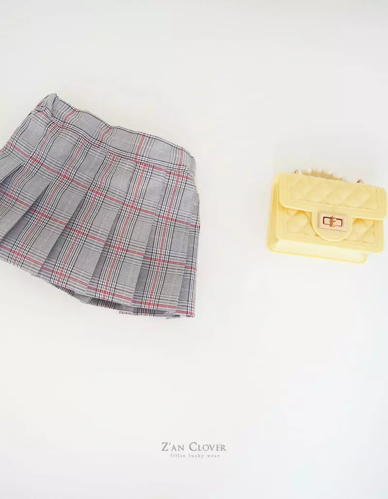 Zan Clover - Korean Children Fashion - #magicofchildhood - Check Wrinkle Skirt - 3