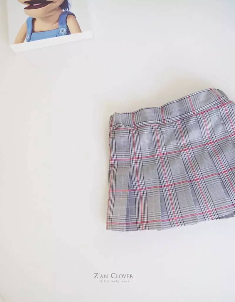 Zan Clover - Korean Children Fashion - #magicofchildhood - Check Wrinkle Skirt - 4