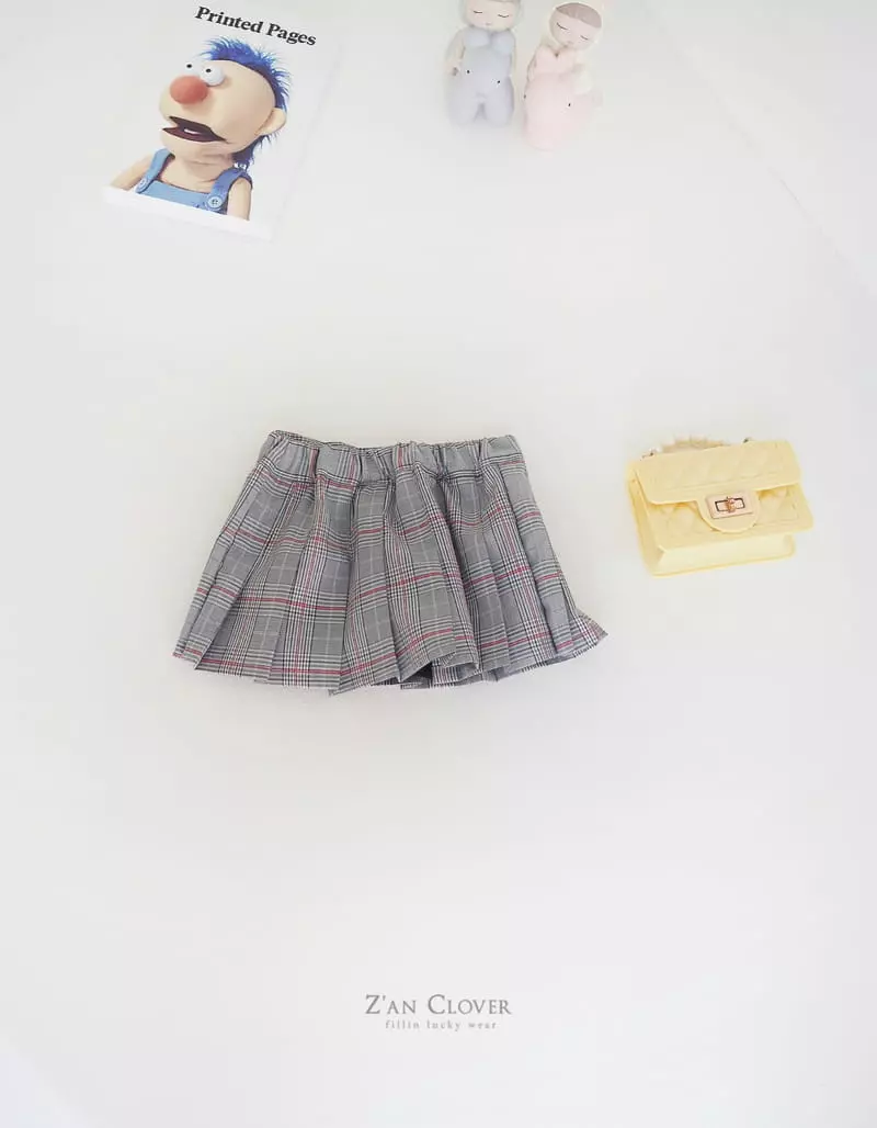 Zan Clover - Korean Children Fashion - #prettylittlegirls - Check Wrinkle Skirt - 5