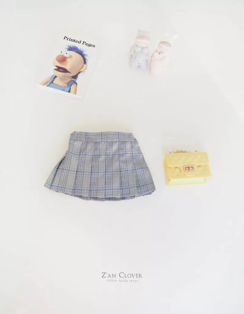 Zan Clover - Korean Children Fashion - #toddlerclothing - Check Wrinkle Skirt - 7
