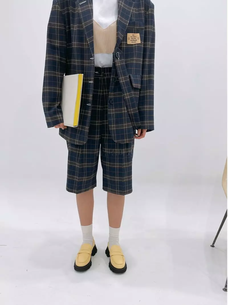 Zipper - Korean Women Fashion - #restrostyle - Check String Jacket - 2