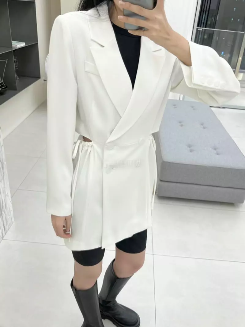 Zipper - Korean Women Fashion - #restrostyle - Open Waist Jacket