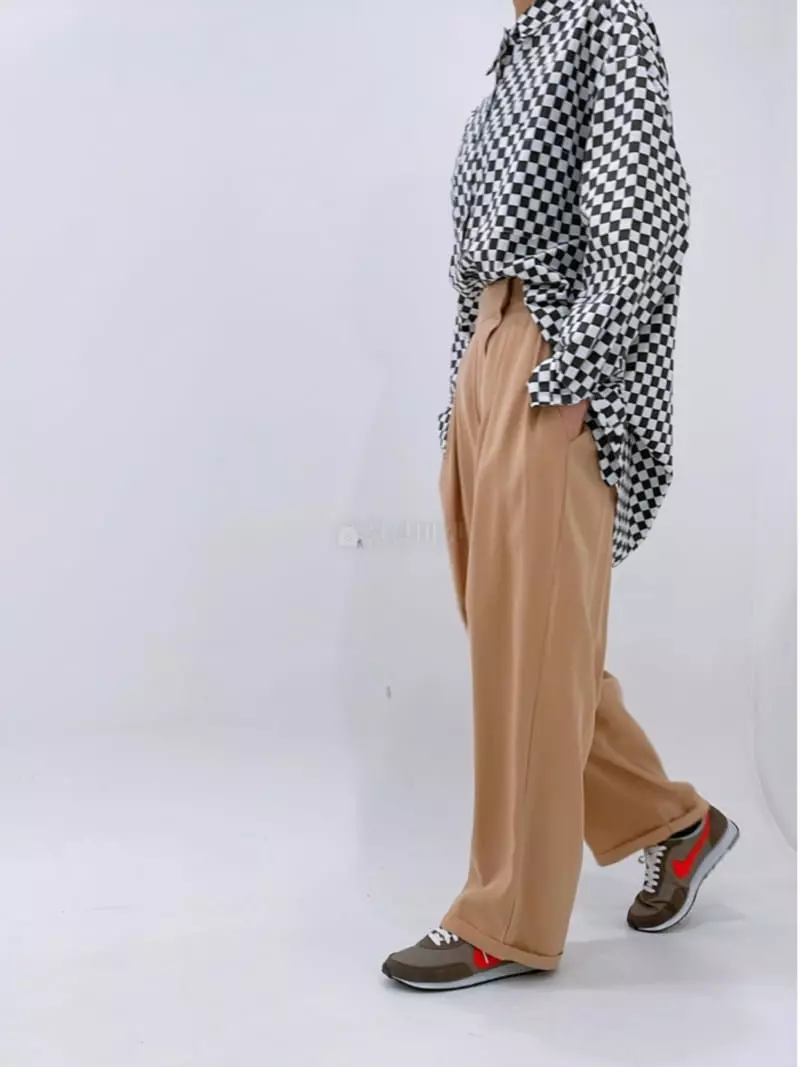 Zipper - Korean Women Fashion - #romanticstyle - Checkerboard Over Fit Shirt