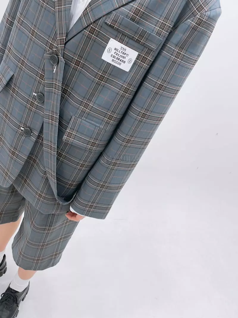 Zipper - Korean Women Fashion - #romanticstyle - Check String Jacket - 4