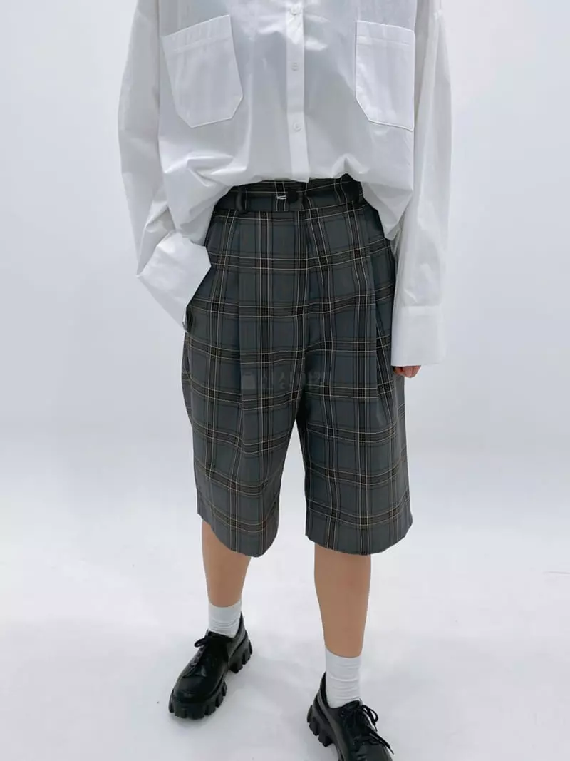Zipper - Korean Women Fashion - #vintageinspired - Check Pintuck Pants