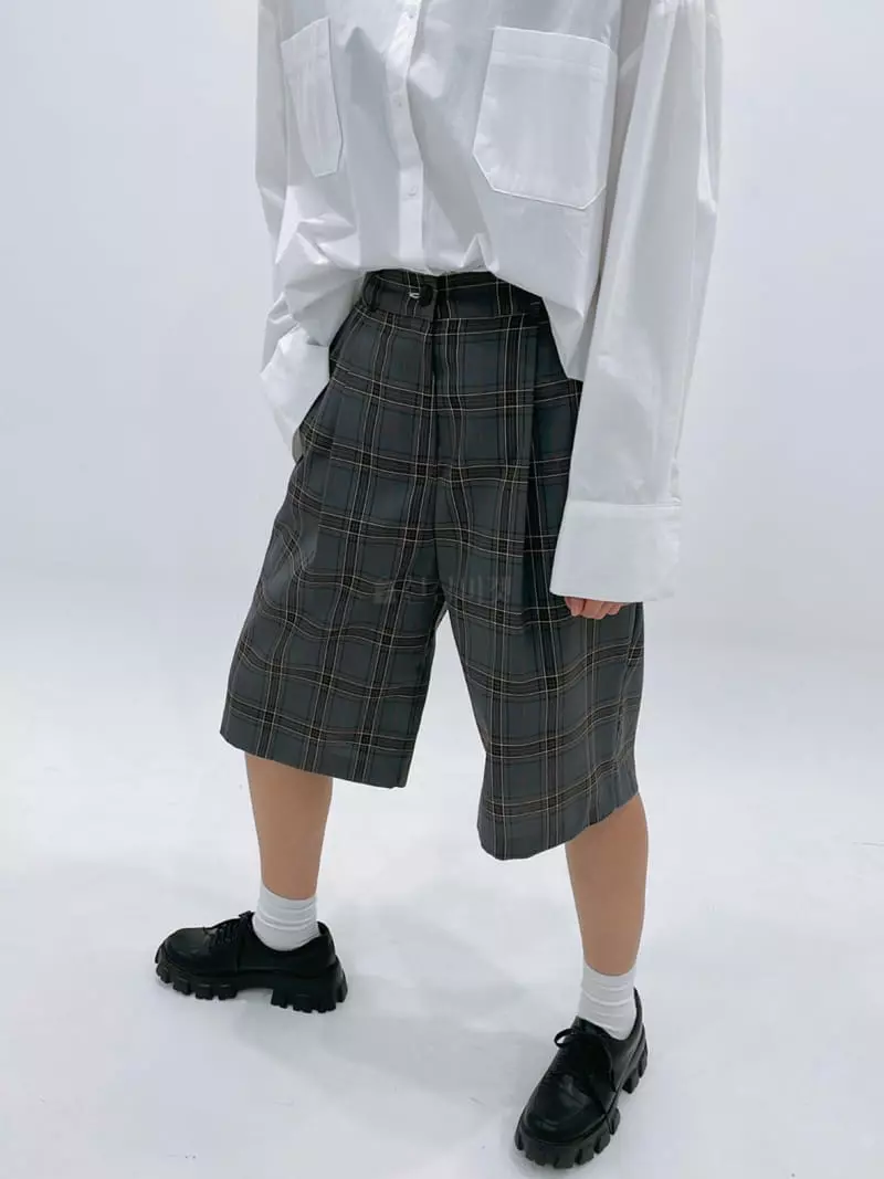 Zipper - Korean Women Fashion - #vintagekidsstyle - Check Pintuck Pants - 2