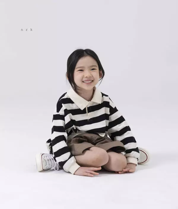 nrk - Korean Children Fashion - #kidsshorts - Stripes Collar Tee - 5