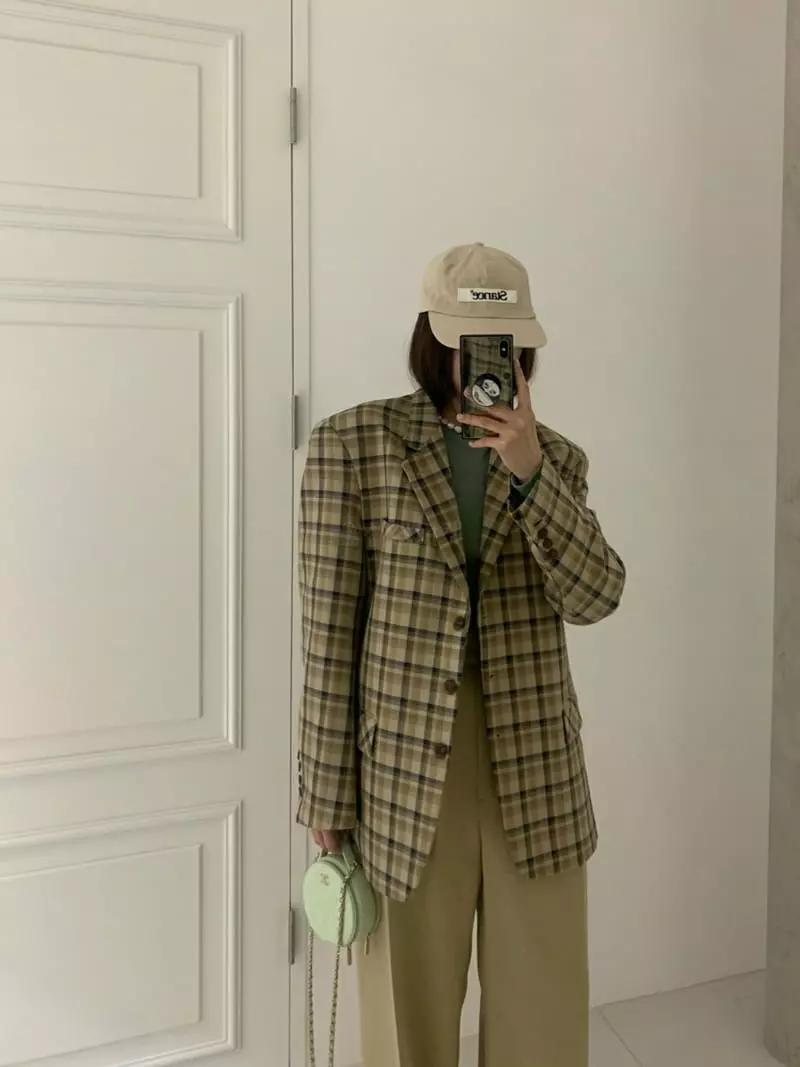 140 Avenue - Korean Women Fashion - #momslook - Check Jacket - 2