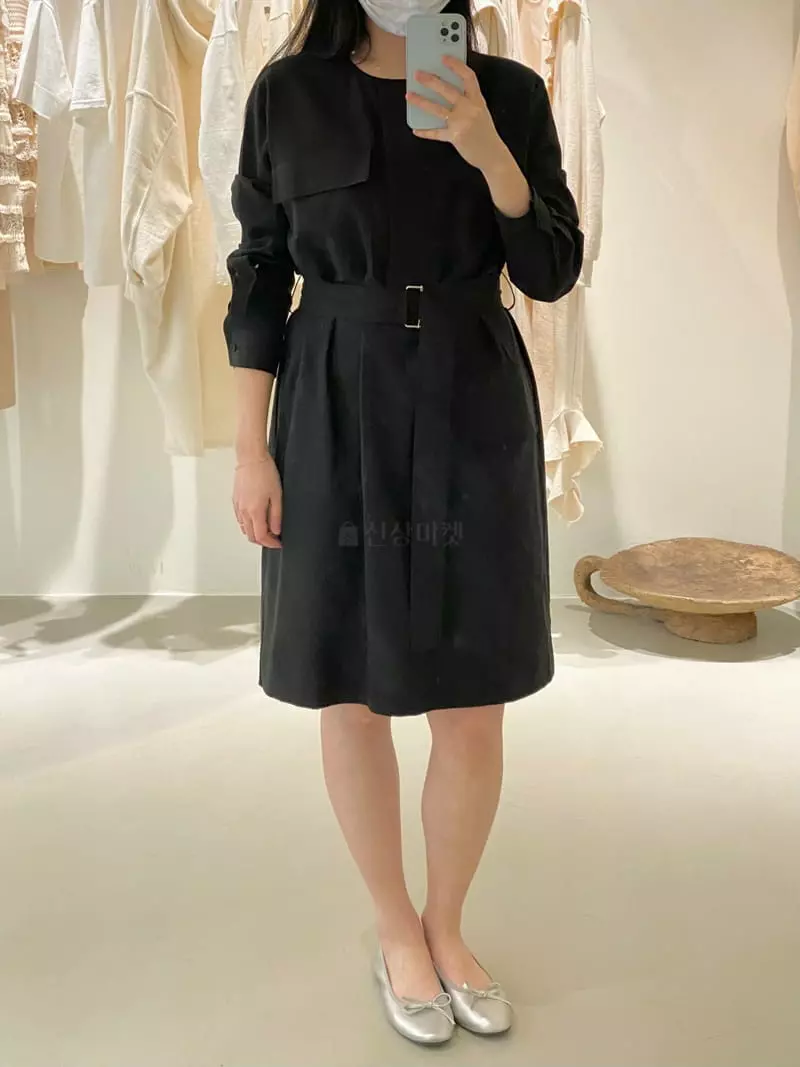 1968 - Korean Women Fashion - #momslook - Round Belt One-piece