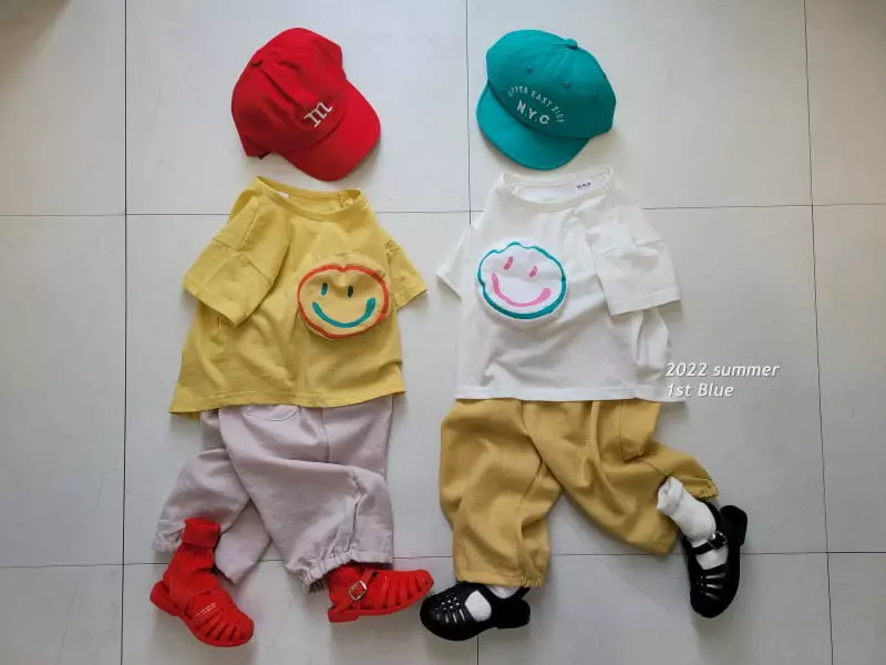 1st Blue - Korean Children Fashion - #littlefashionista - Smile Tee - 2