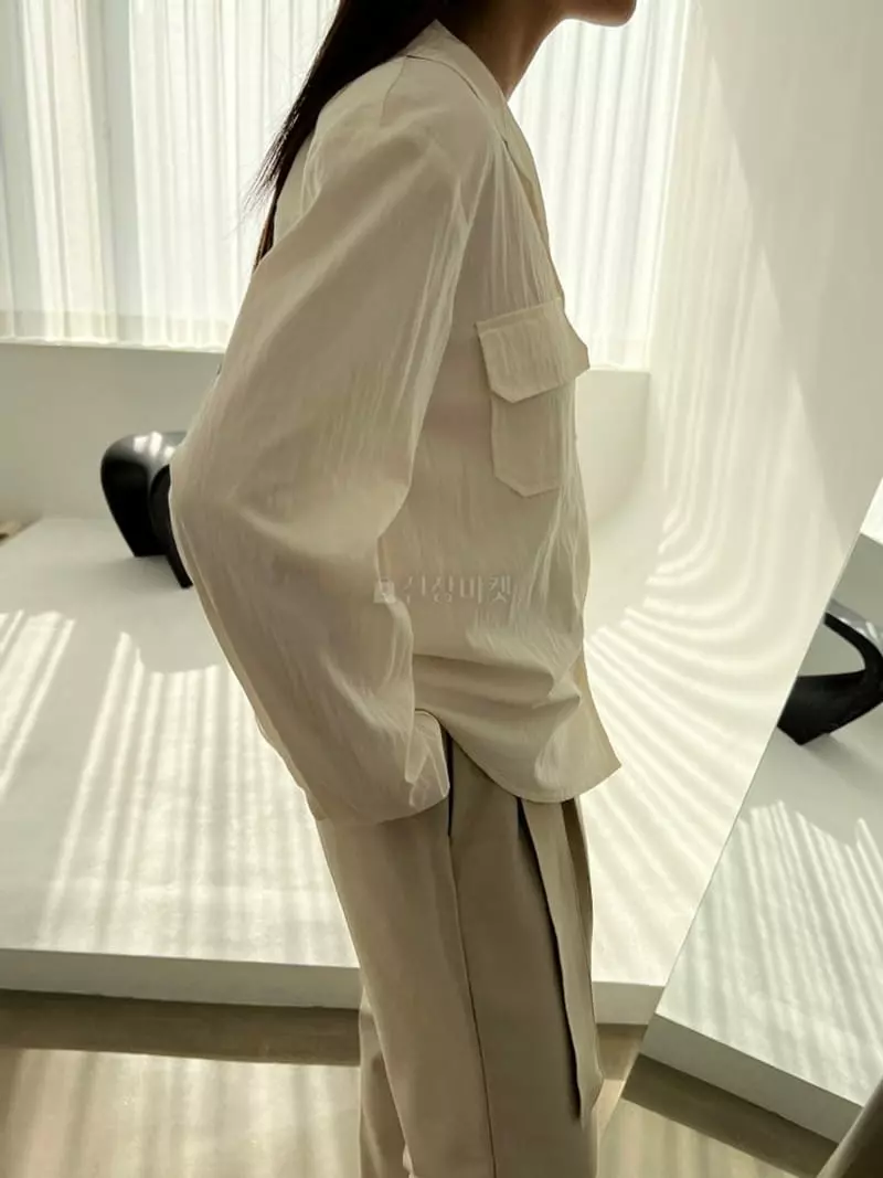 Ala Mode - Korean Women Fashion - #momslook - Pocket Shirt