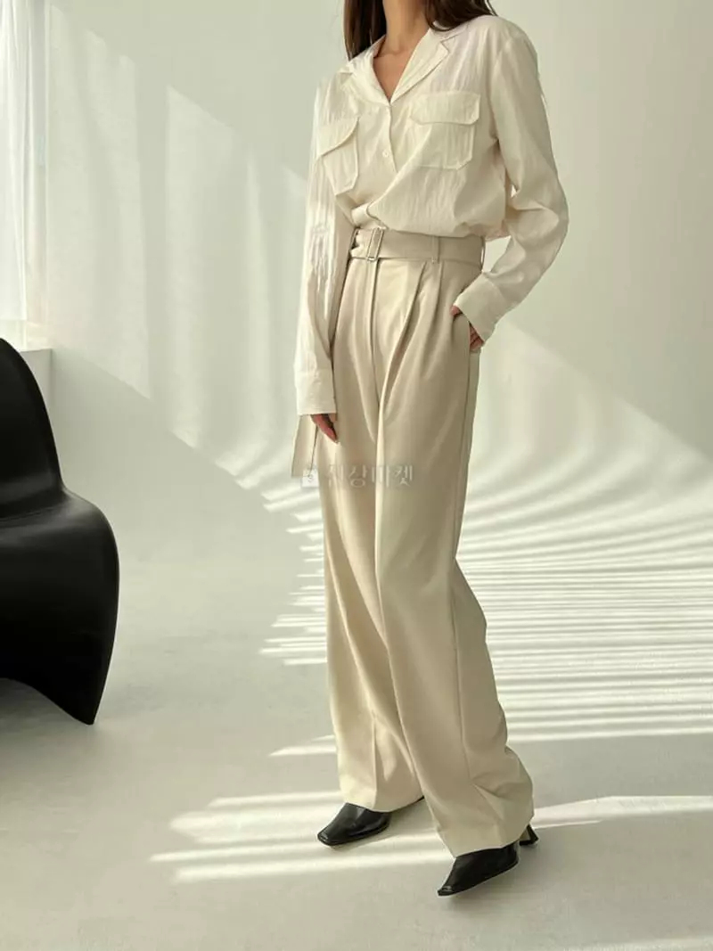 Ala Mode - Korean Women Fashion - #womensfashion - Sandar Belt Pants - 4