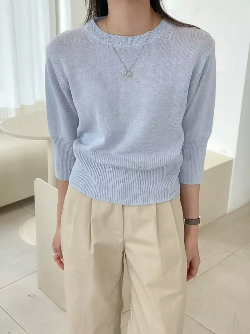 Ala Mode - Korean Women Fashion - #momslook - Linen Scsi Knit