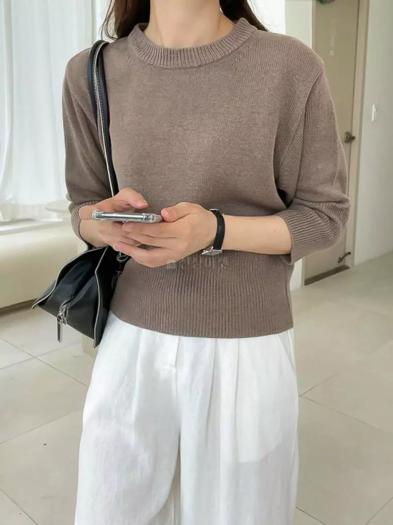 Ala Mode - Korean Women Fashion - #momslook - Linen Scsi Knit - 3