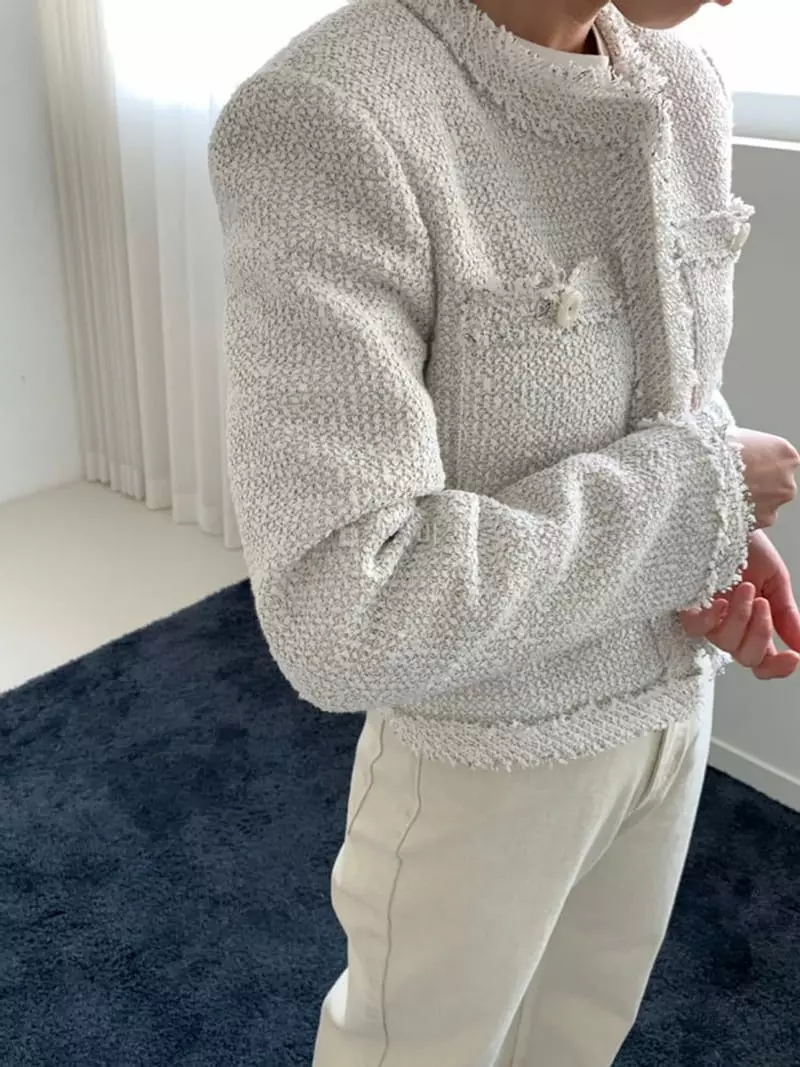 Ala Mode - Korean Women Fashion - #momslook - Natural Twid Jacket - 3