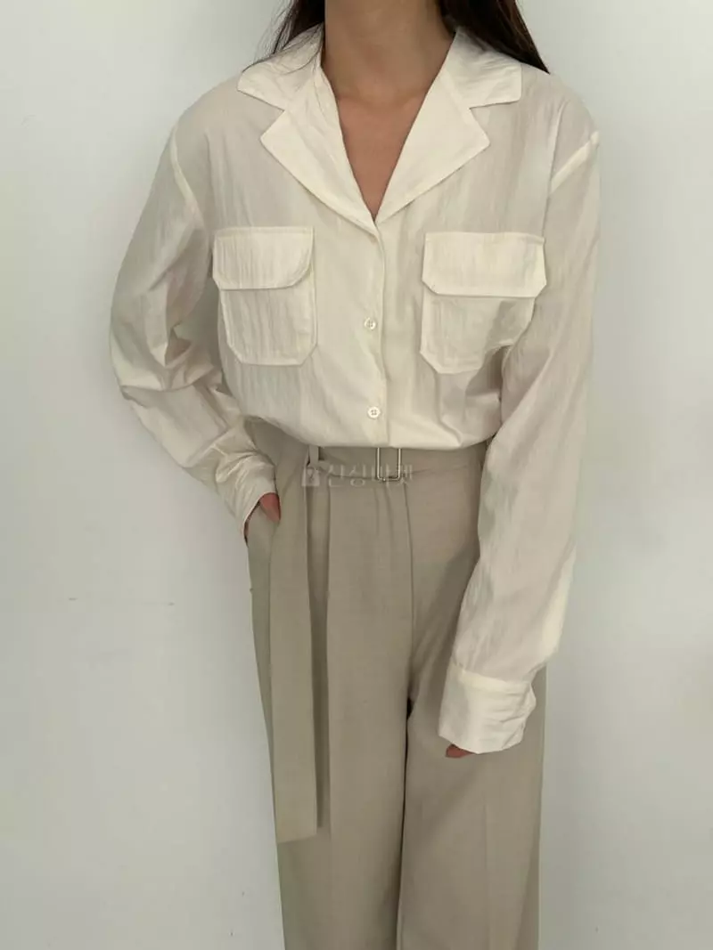 Ala Mode - Korean Women Fashion - #momslook - Pocket Shirt - 4