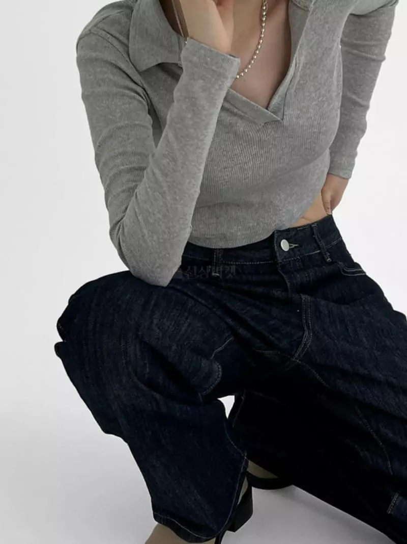 Alike - Korean Women Fashion - #momslook - Crop Collar Tee - 3