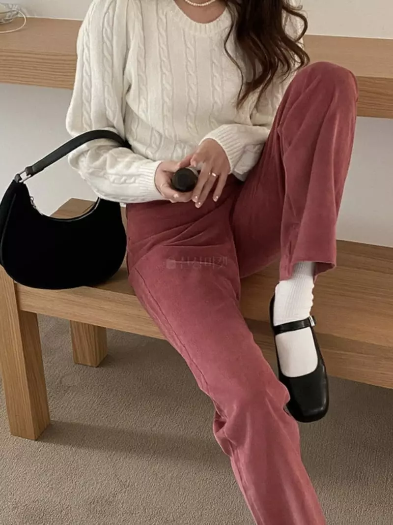 Alike - Korean Women Fashion - #womensfashion - Corduroy Bootscut Pants - 4