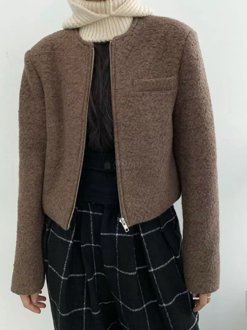 Alike - Korean Women Fashion - #momslook - All No Collar Jacket - 4