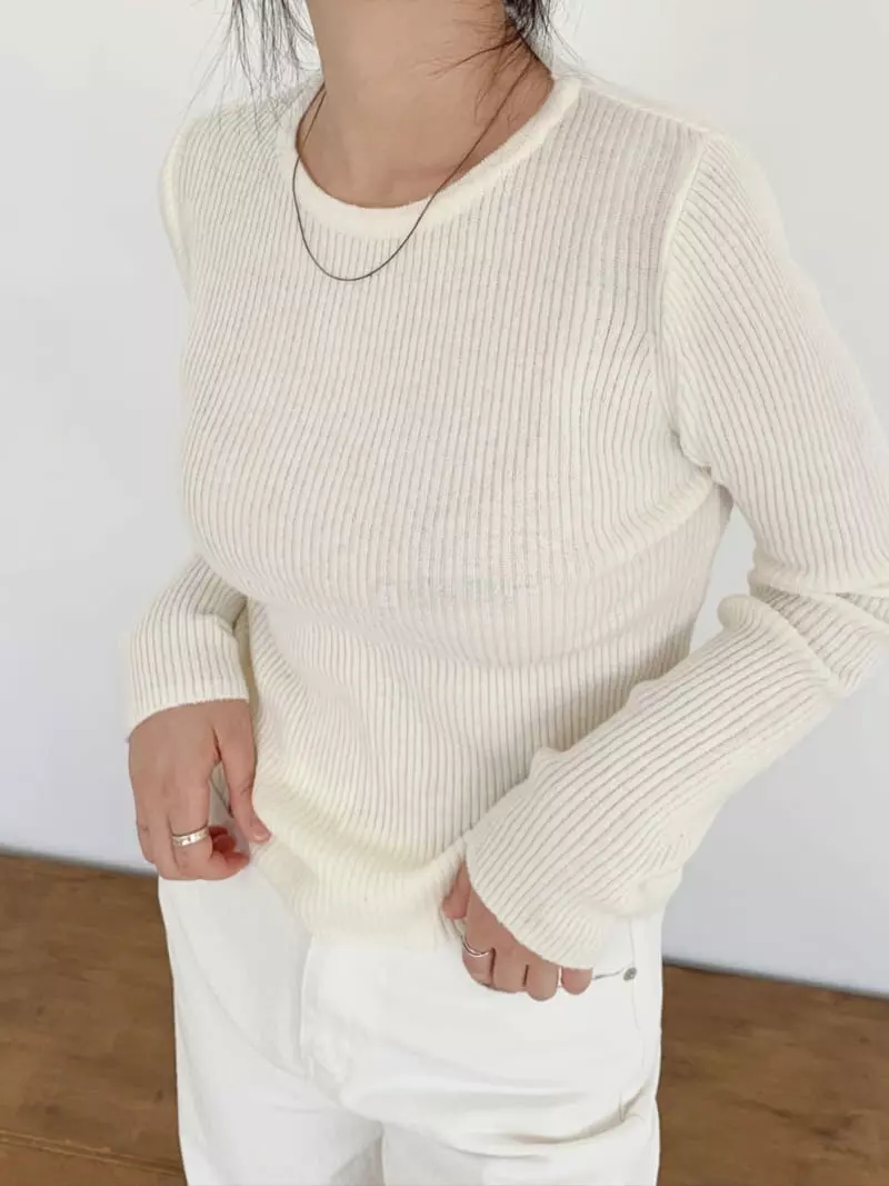 Alike - Korean Women Fashion - #momslook - All Rib Round Knit - 3