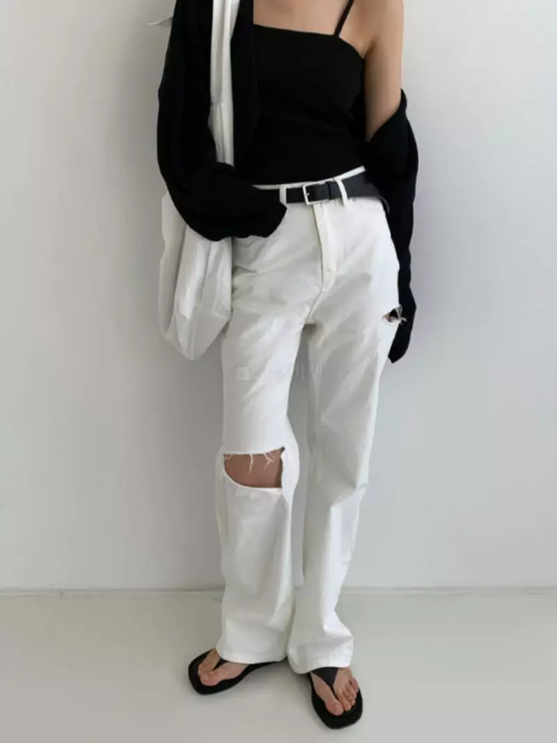 Alike - Korean Women Fashion - #momslook - Like White Jeans - 5