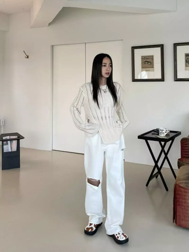 Alike - Korean Women Fashion - #momslook - Like White Jeans - 9