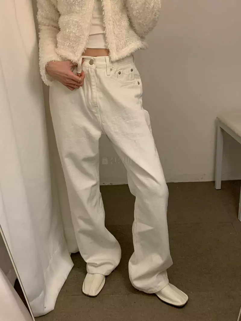 Alike - Korean Women Fashion - #pursuepretty - Mood White Jeans - 2