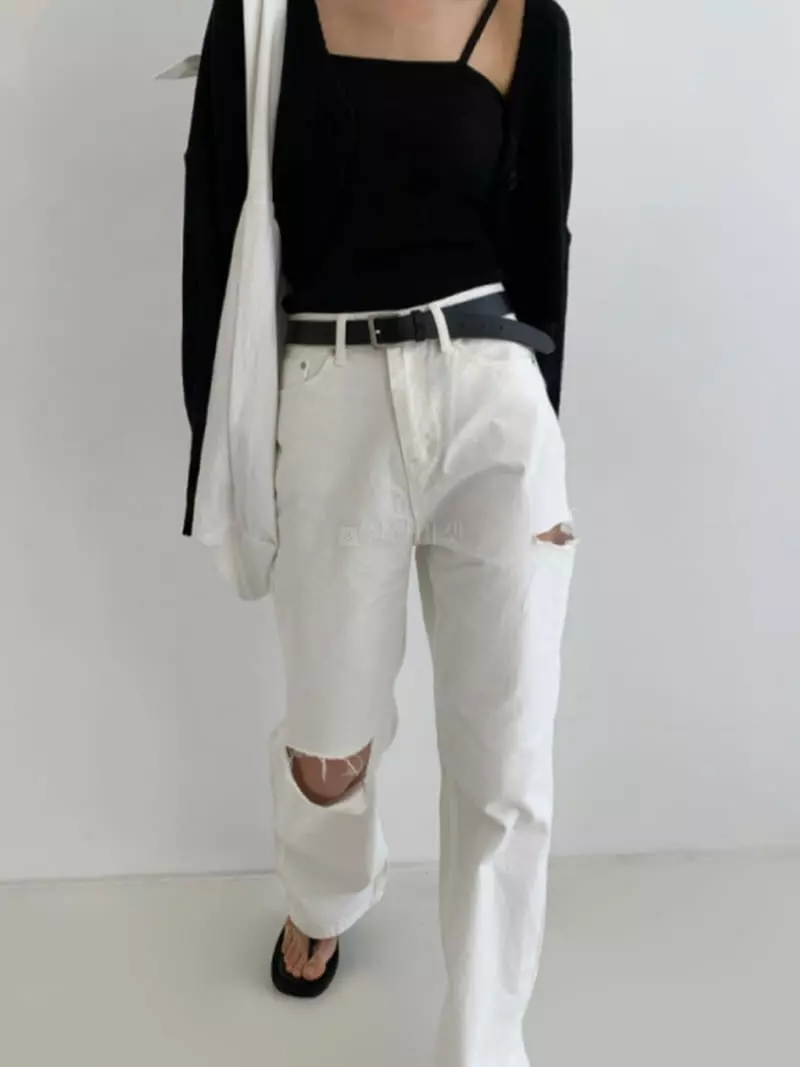 Alike - Korean Women Fashion - #shopsmall - Like White Jeans - 2