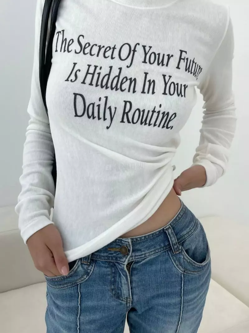 Alike - Korean Women Fashion - #shopsmall - Lettering Te - 4