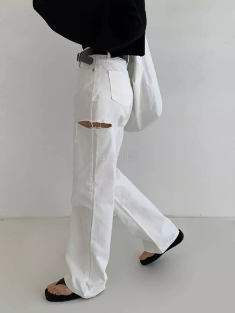 Alike - Korean Women Fashion - #thatsdarling - Like White Jeans - 3
