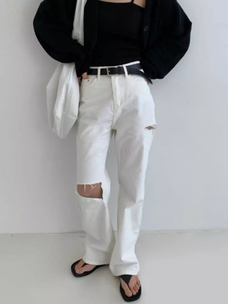 Alike - Korean Women Fashion - #thatsdarling - Like White Jeans - 4