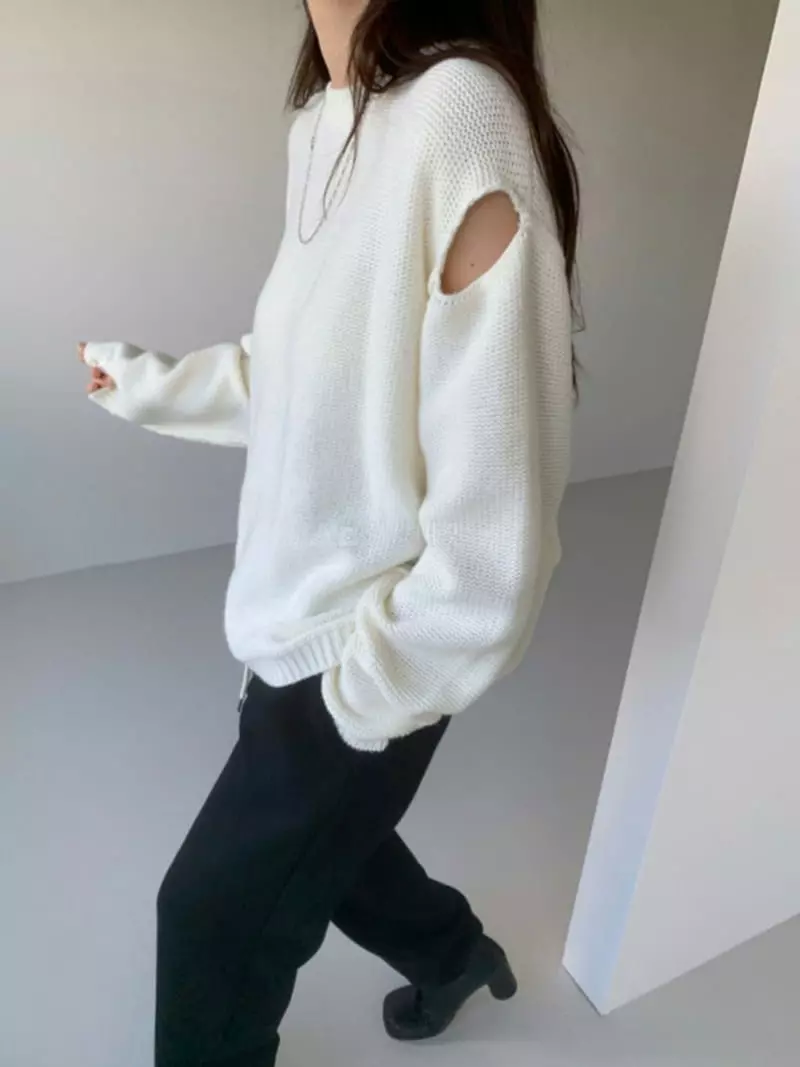 Alike - Korean Women Fashion - #vintageinspired - Seed Slit Knit - 3