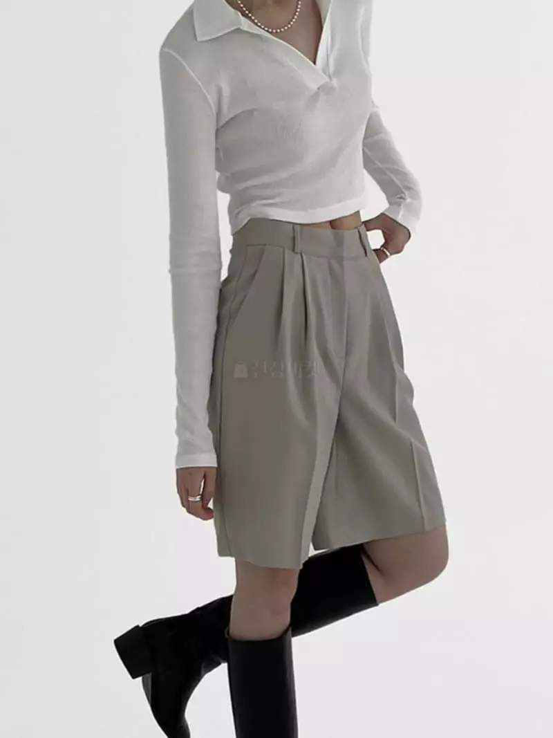 Alike - Korean Women Fashion - #womensfashion - Crop Collar Tee - 2
