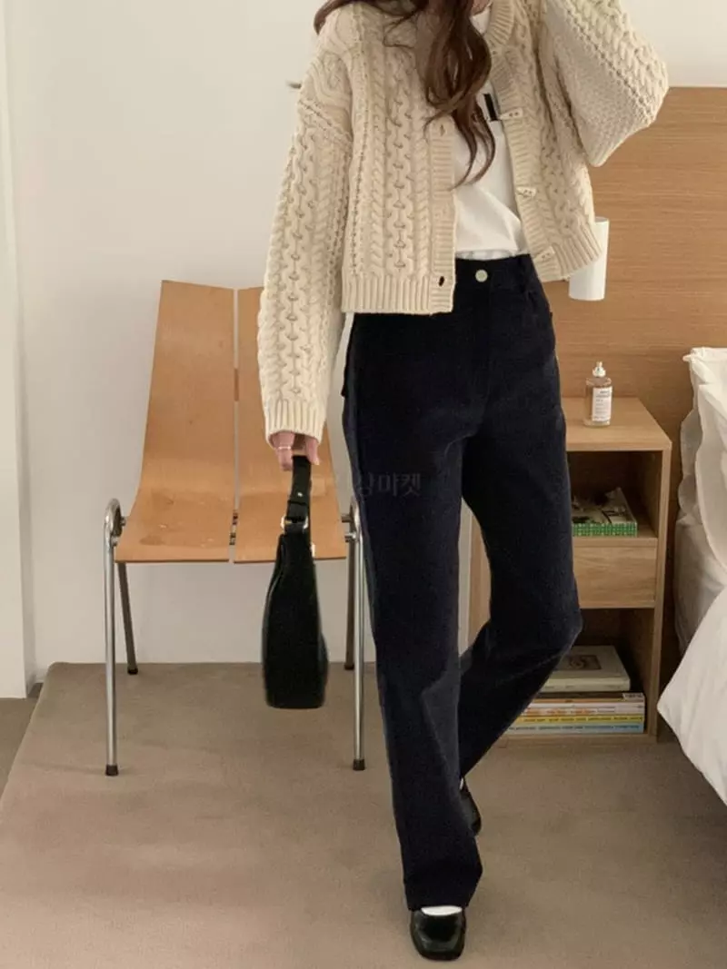 Alike - Korean Women Fashion - #womensfashion - Corduroy Bootscut Pants - 5