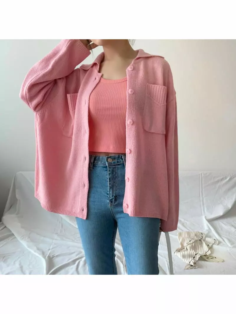 All Vibe - Korean Women Fashion - #momslook - Robe Boxy Shirt Light Cardigan - 7