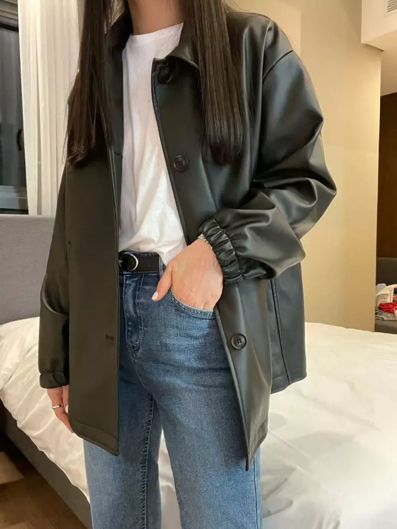 All Vibe - Korean Women Fashion - #momslook - Leather Jacket - 6