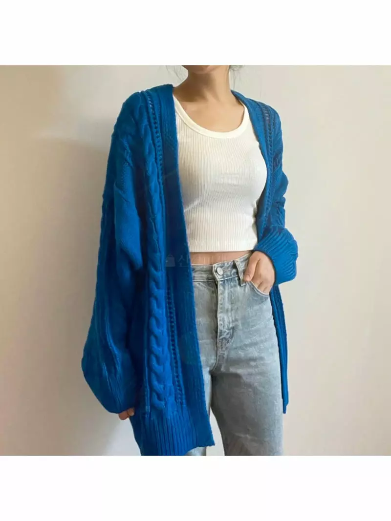All Vibe - Korean Women Fashion - #restrostyle - Robe Boxy Cardigan - 6