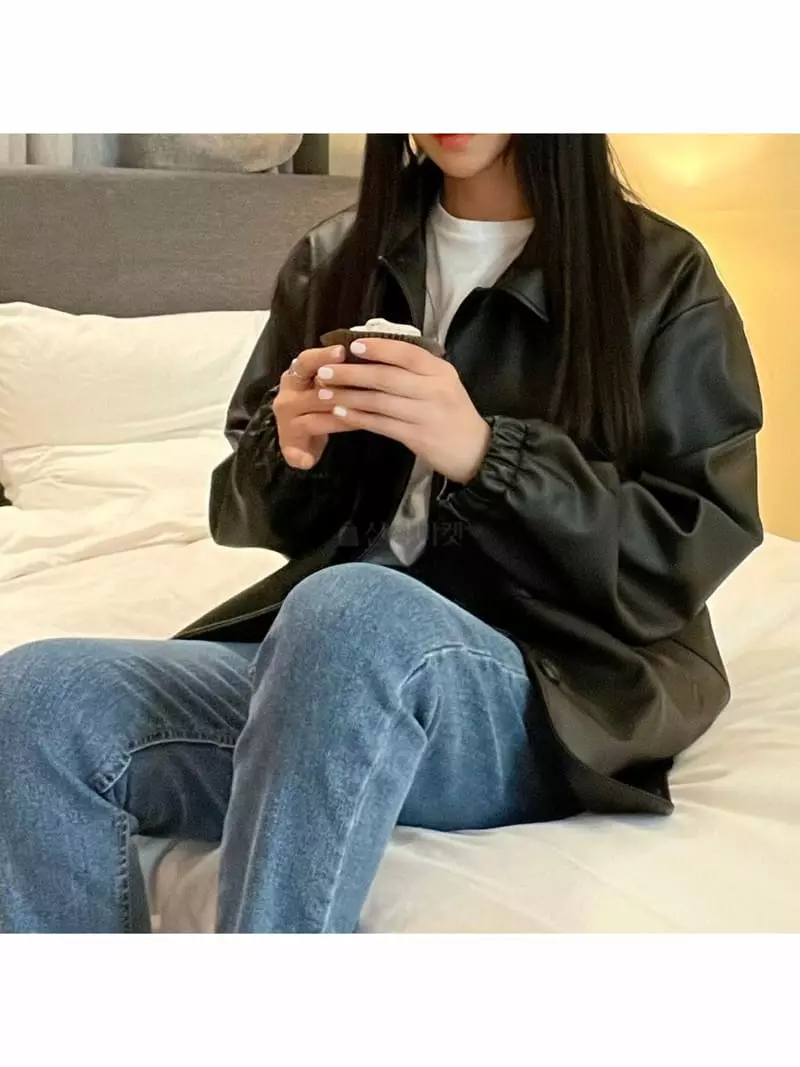 All Vibe - Korean Women Fashion - #restrostyle - Leather Jacket
