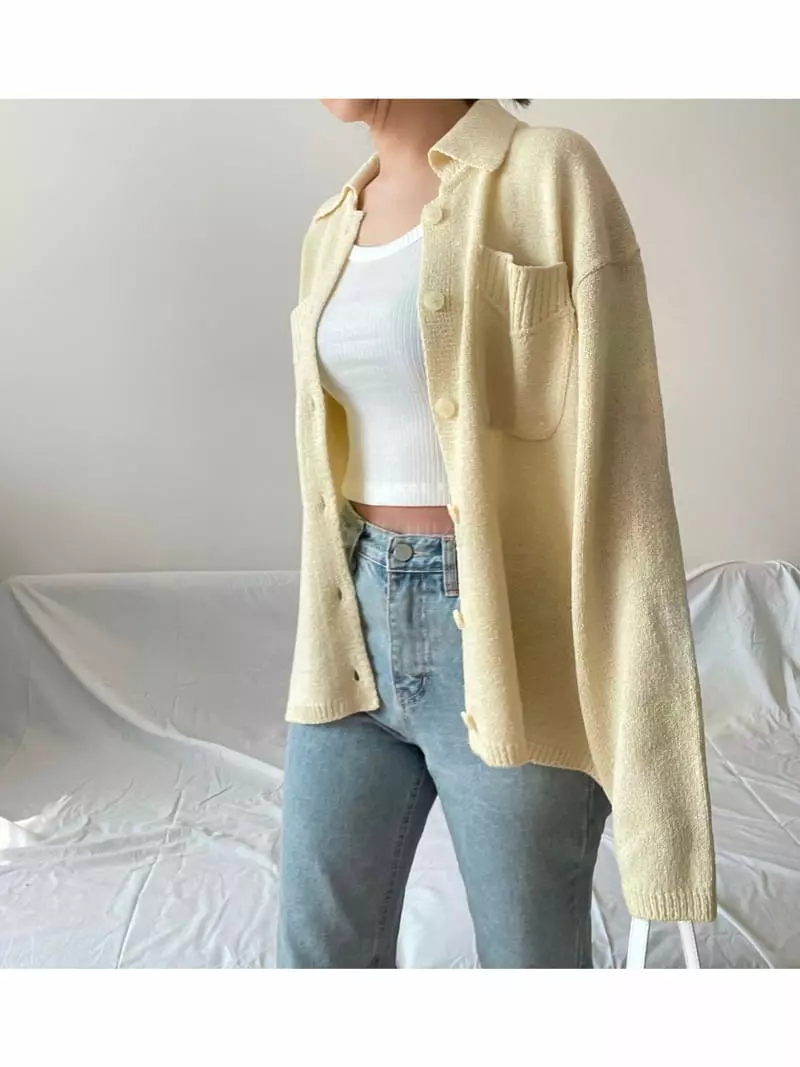 All Vibe - Korean Women Fashion - #romanticstyle - Robe Boxy Shirt Light Cardigan - 3
