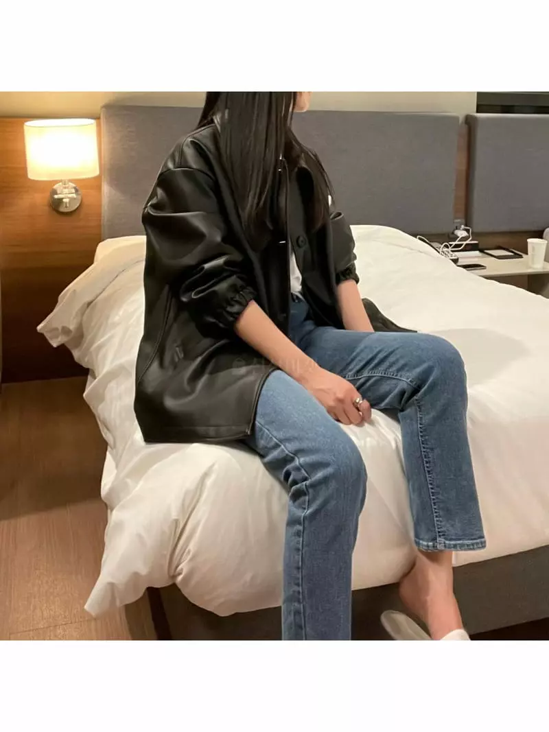 All Vibe - Korean Women Fashion - #shopsmall - Leather Jacket - 3