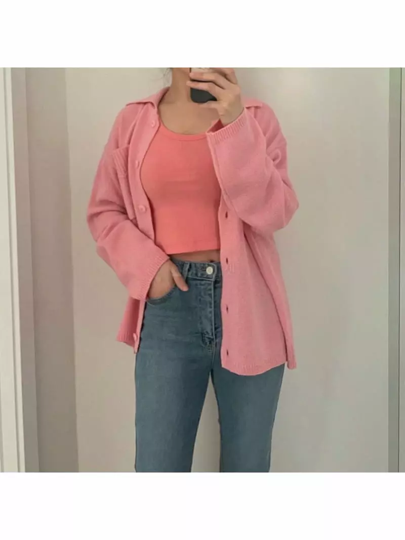 All Vibe - Korean Women Fashion - #thelittlethings - Robe Boxy Shirt Light Cardigan - 6
