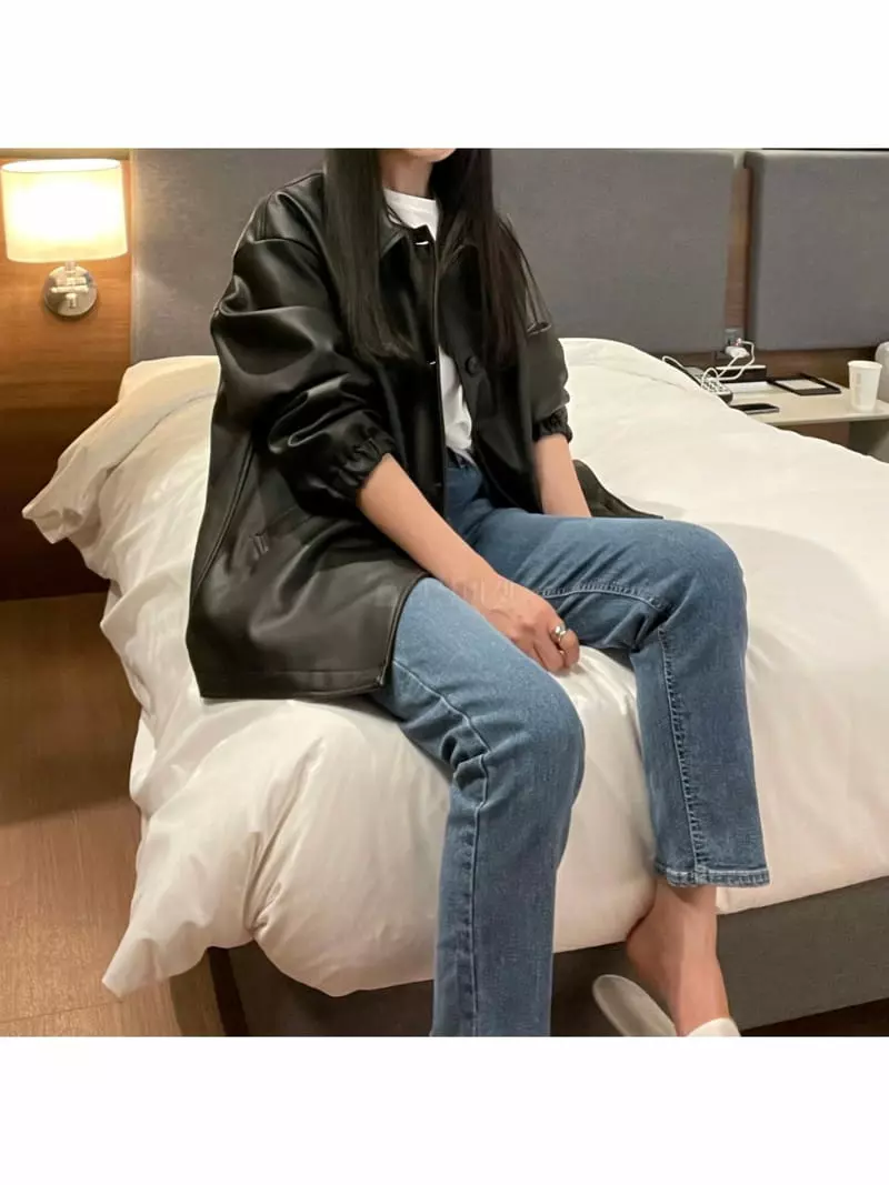 All Vibe - Korean Women Fashion - #womensfashion - Leather Jacket - 7