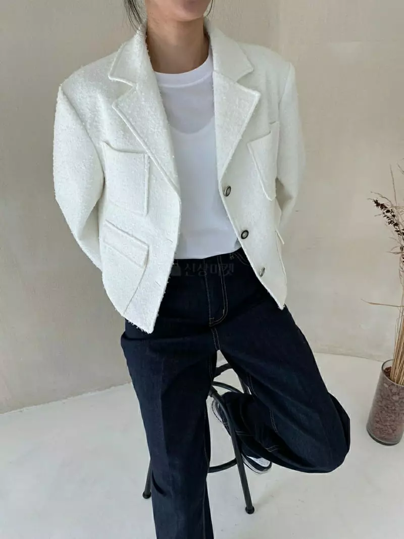 Ann Margret - Korean Women Fashion - #momslook - Twid Collar Jacket - 8