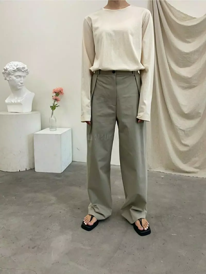 Ann Margret - Korean Women Fashion - #womensfashion - Cotton Tuck Pants - 4
