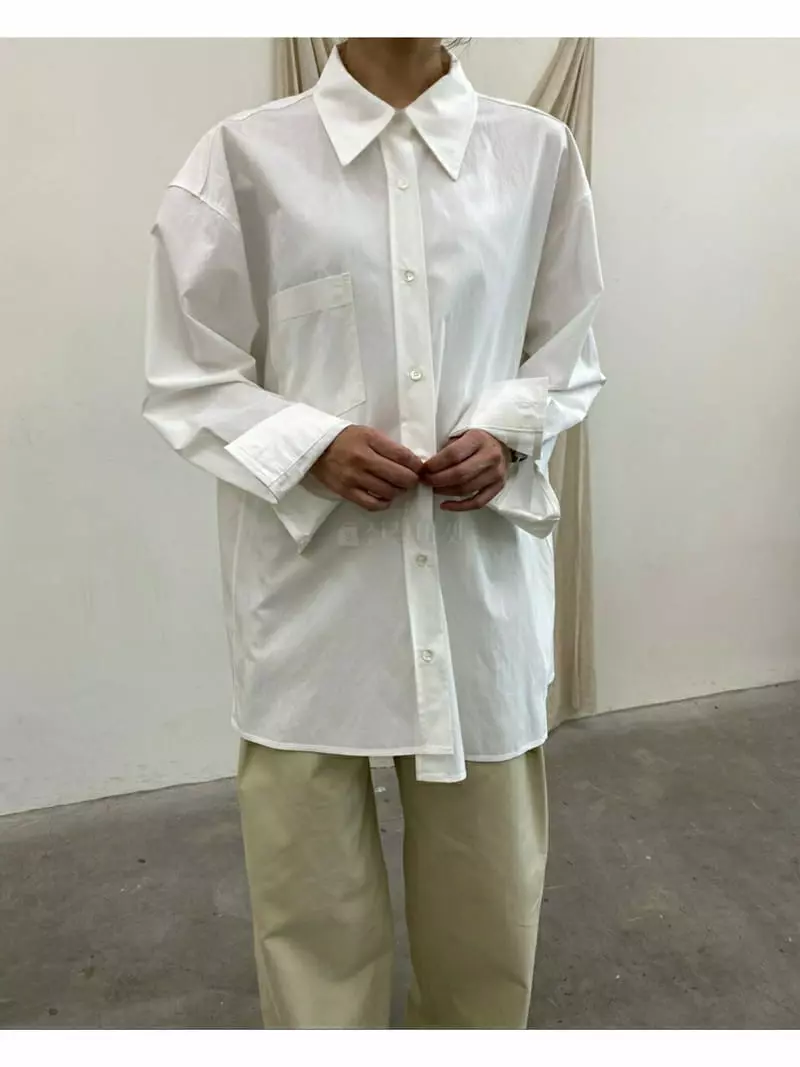 Ann Margret - Korean Women Fashion - #vintageinspired - Loose Fit Wrap Shirt