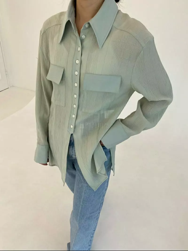 Ann Margret - Korean Women Fashion - #womensfashion - Check Slit Shirt - 2